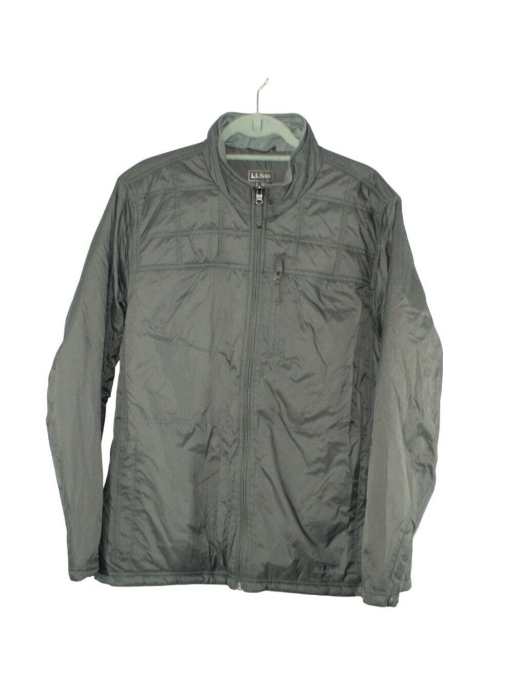 LL Bean Large Gray Quilted Liner Jacket Lightweight Full Zip Gorpcore